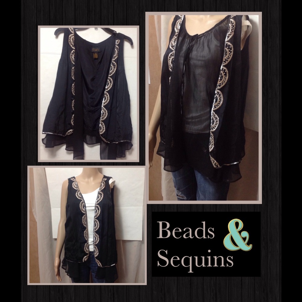 Chic Beaded & sequin vest